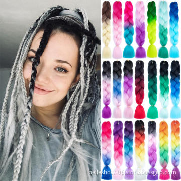 Hot sell Crochet hair weaves Synthetic Ombre Braiding Hair expression braiding hair jumbo